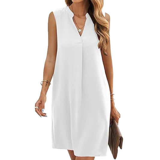 V-neck Women's Loose Shirt Dress