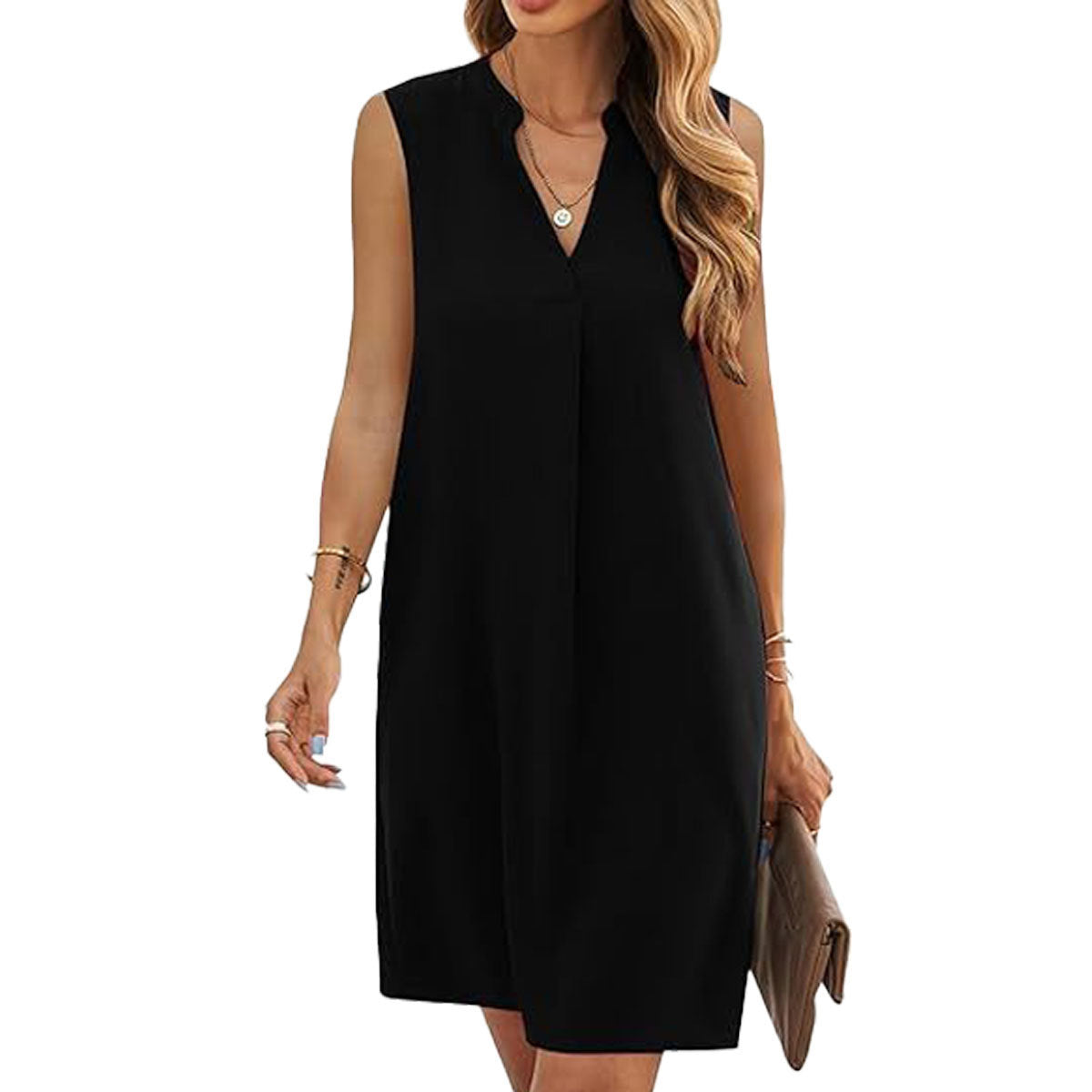 V-neck Women's Loose Shirt Dress