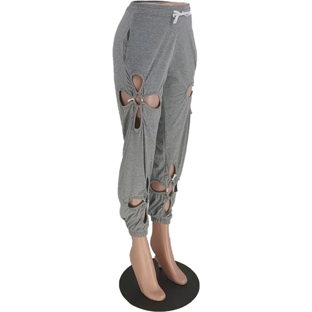 Clothing Foreign Trade Women'S Clothing Ripped Trousers Casual Pants